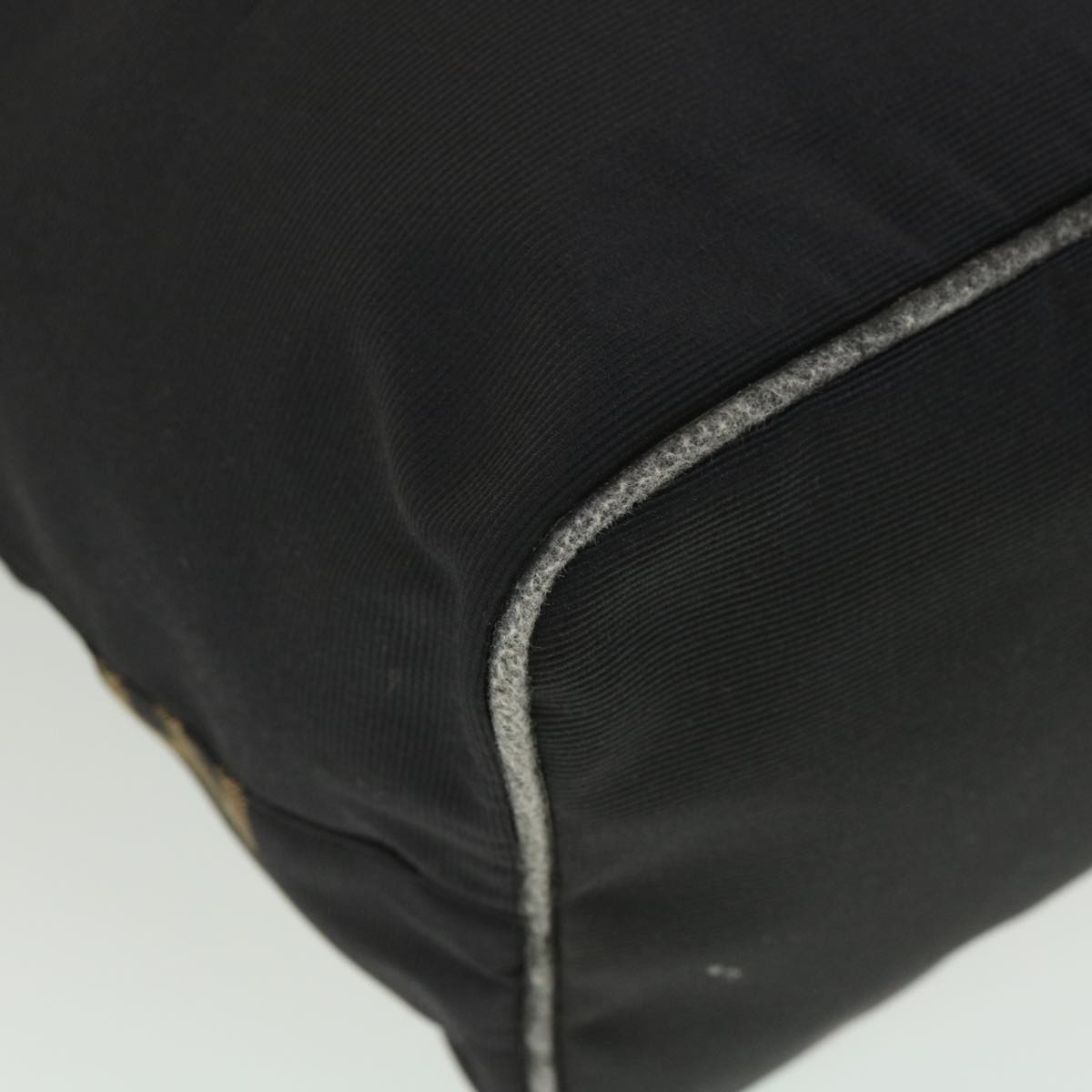 FENDI Hand Bag Nylon Black Brown 38483