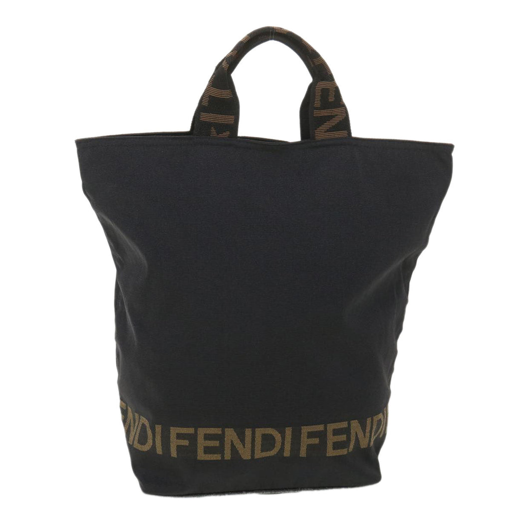 FENDI Hand Bag Nylon Black Brown 38483