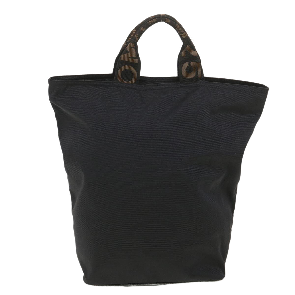 FENDI Hand Bag Nylon Black Brown 38483