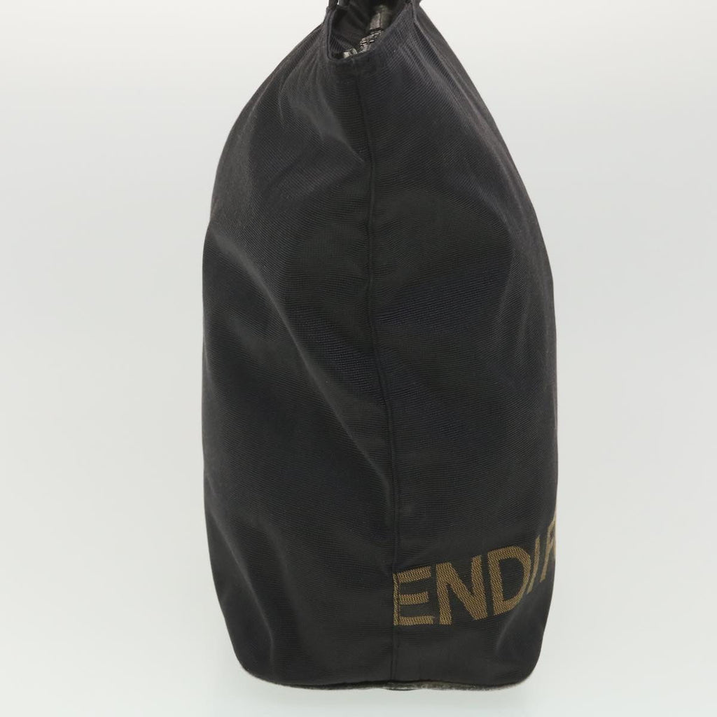 FENDI Hand Bag Nylon Black Brown 38483