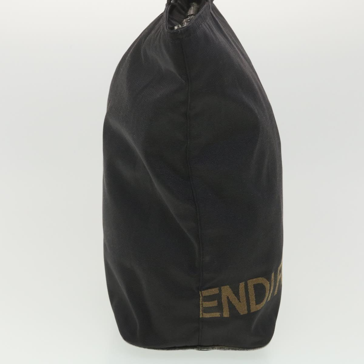 FENDI Hand Bag Nylon Black Brown 38483