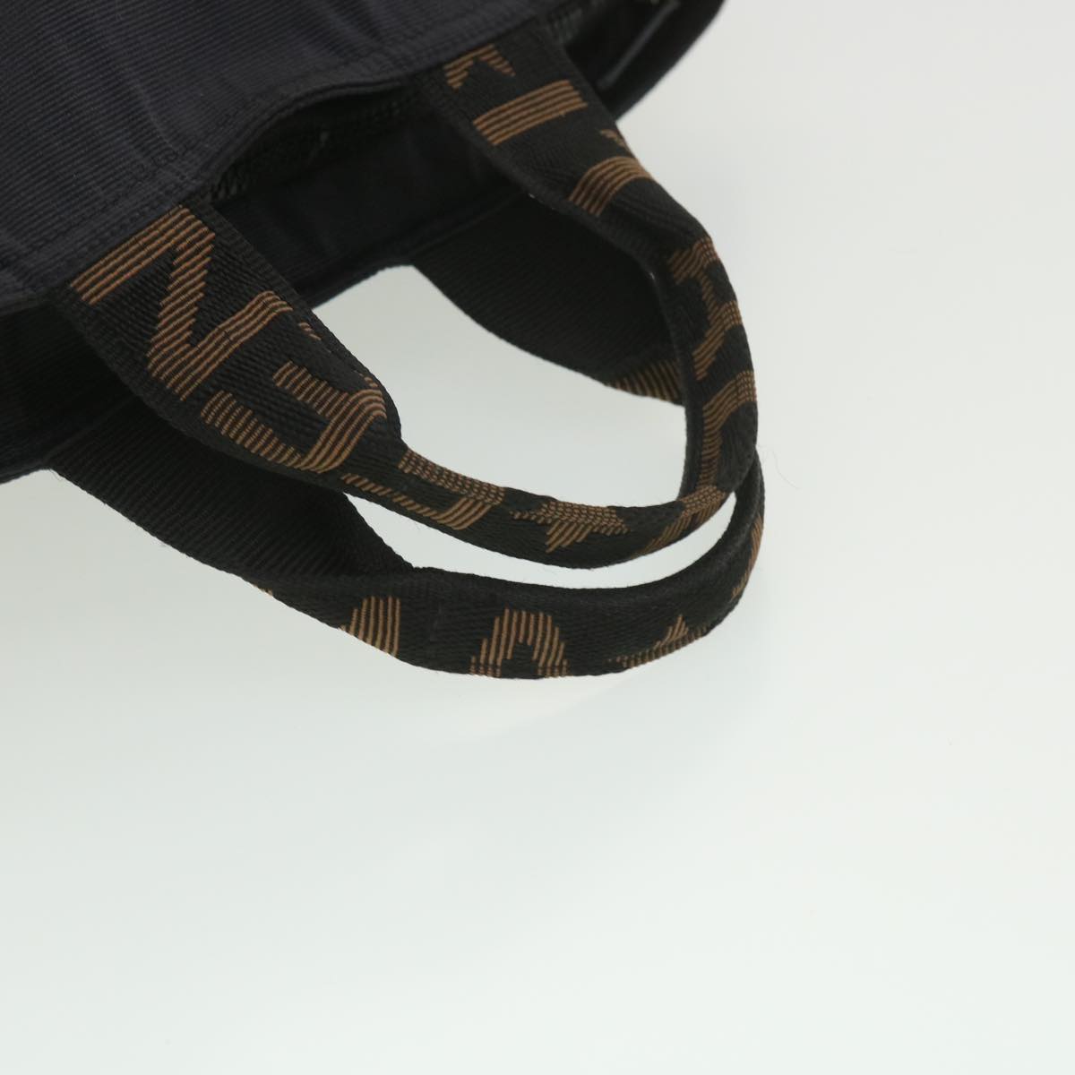 FENDI Hand Bag Nylon Black Brown 38483