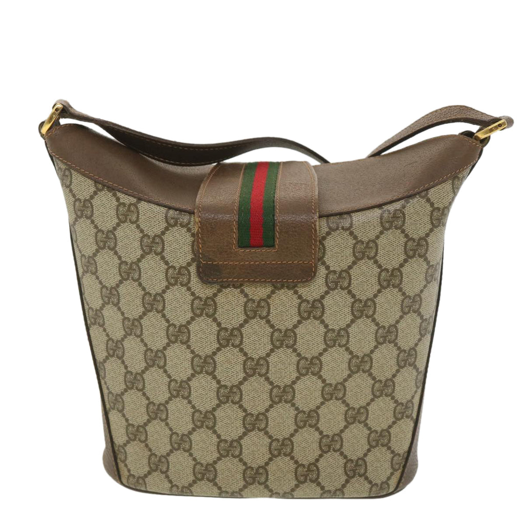 GUCCI GG Canvas Web Sherry Line Shoulder Bag Beige Red 40.02.081 38486