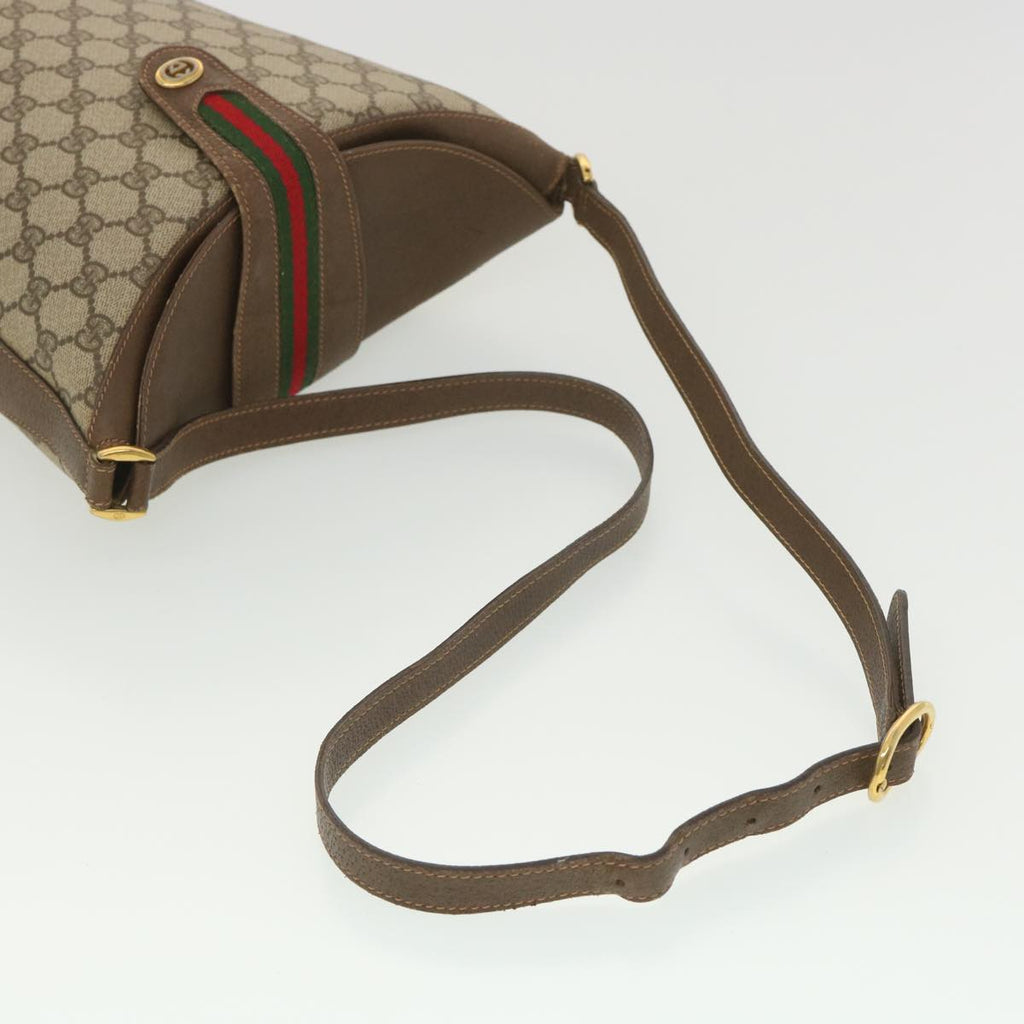 GUCCI GG Canvas Web Sherry Line Shoulder Bag Beige Red 40.02.081 38486