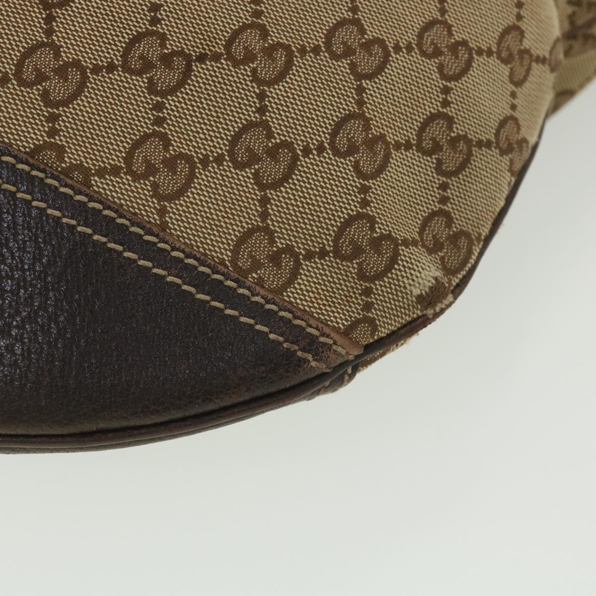 GUCCI Web Sherry Line GG Canvas Shoulder Bag Beige Green Red 162882 38507