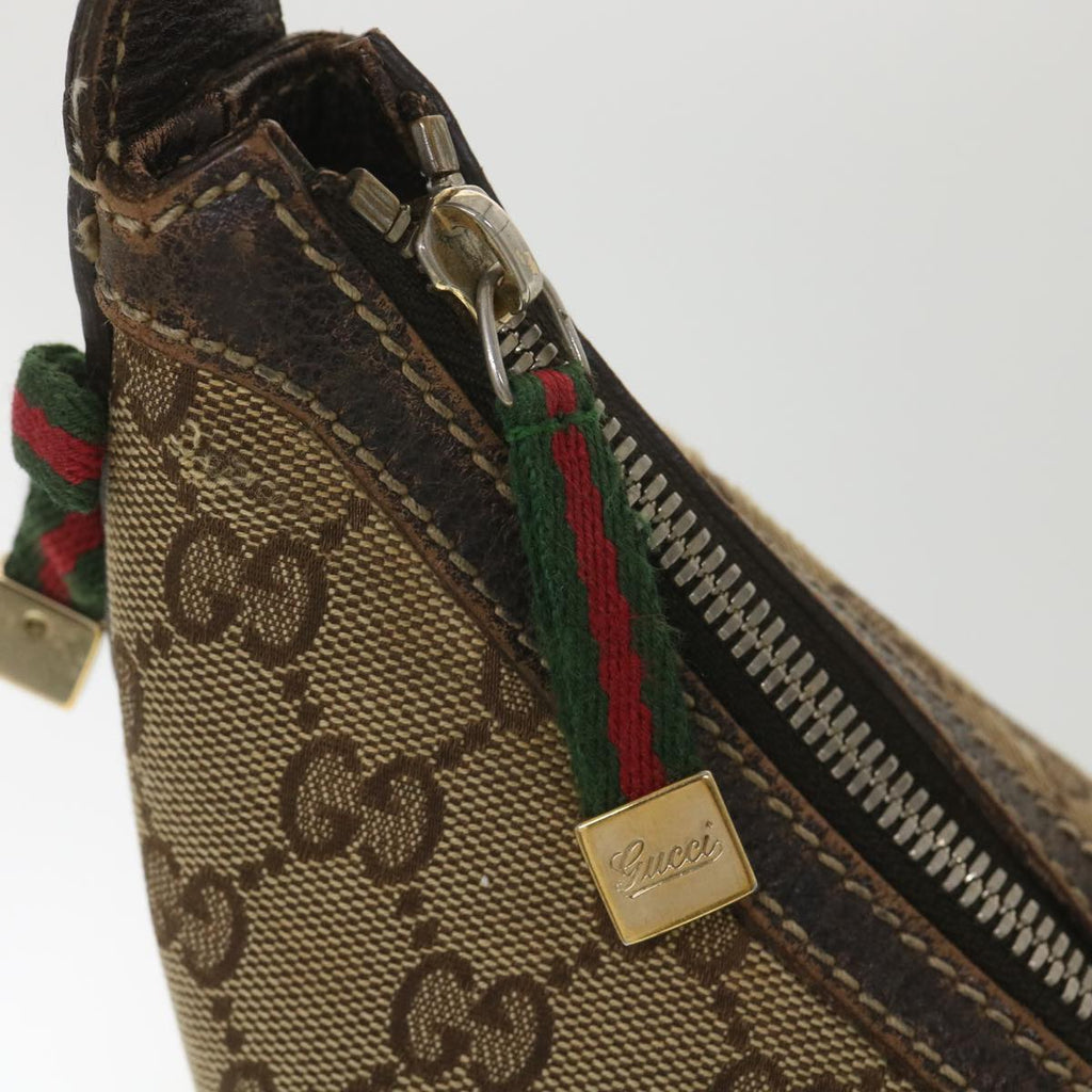 GUCCI Web Sherry Line GG Canvas Shoulder Bag Beige Green Red 162882 38507
