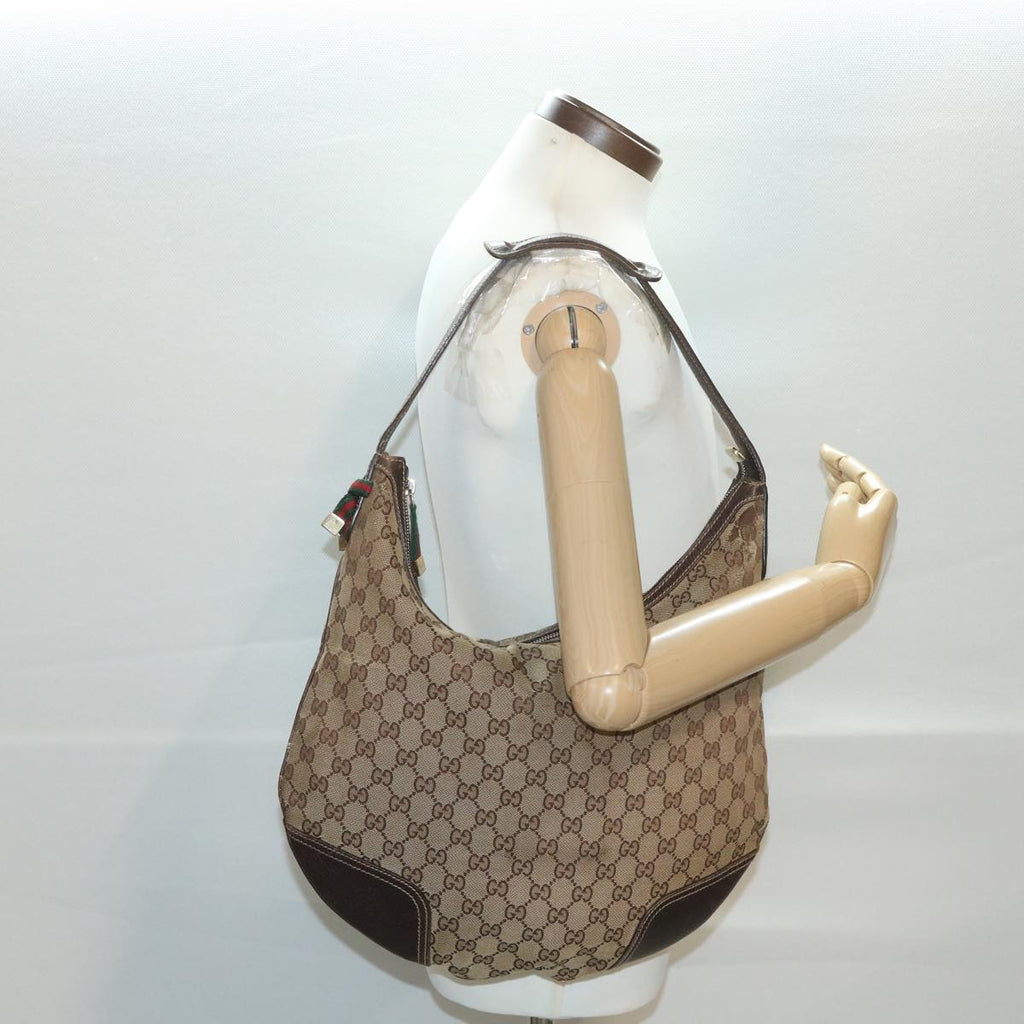 GUCCI Web Sherry Line GG Canvas Shoulder Bag Beige Green Red 162882 38507