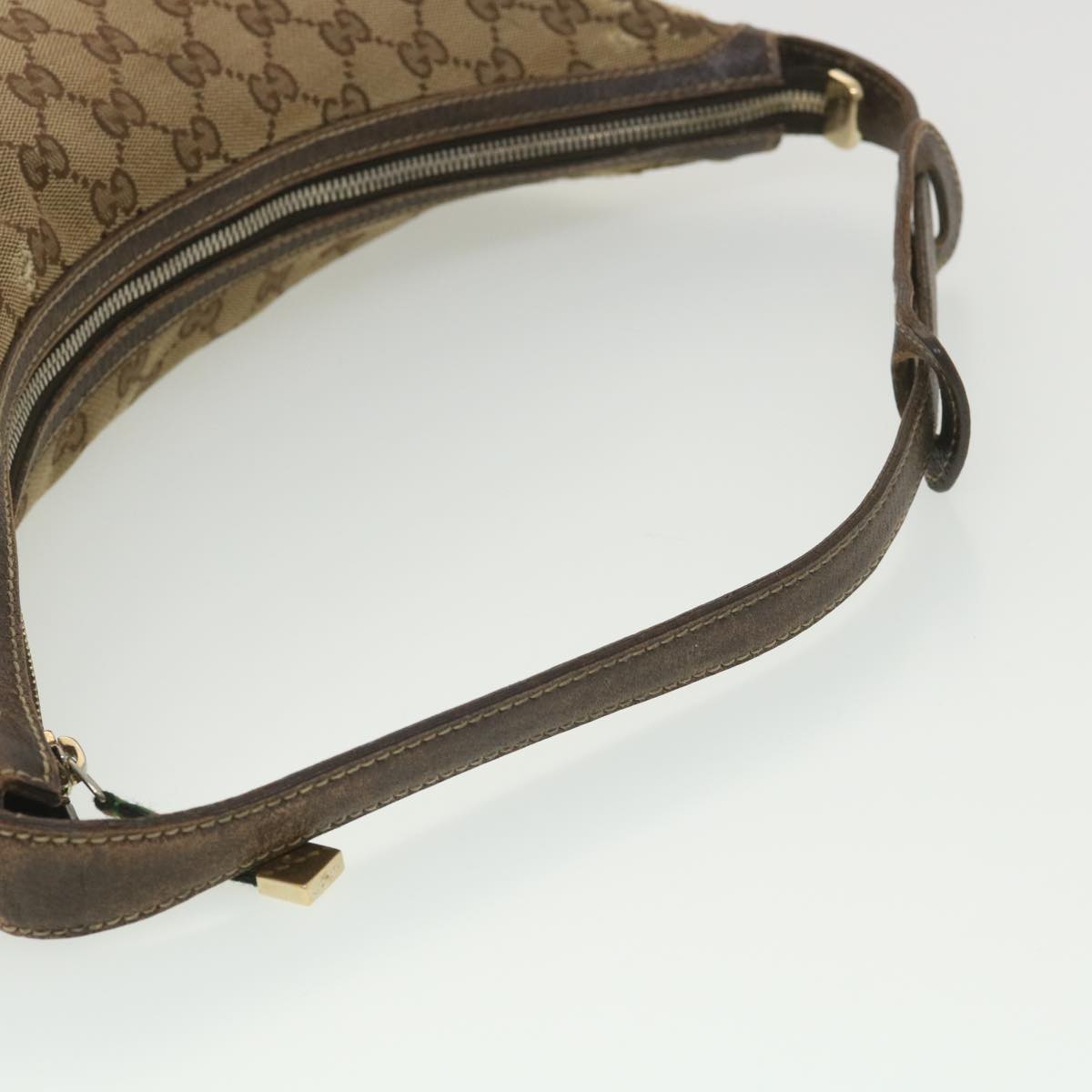 GUCCI Web Sherry Line GG Canvas Shoulder Bag Beige Green Red 162882 38507