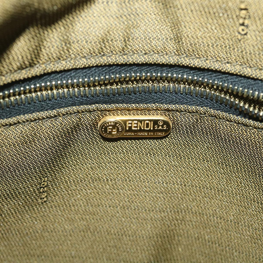 FENDI Zucca Canvas Hand Pouch Nylon Black Brown 38514