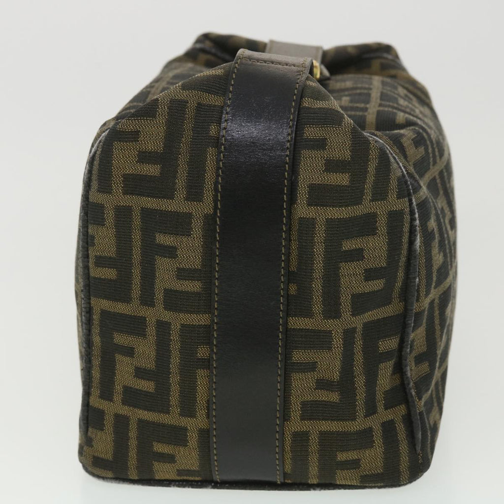 FENDI Zucca Canvas Hand Pouch Nylon Black Brown 38514