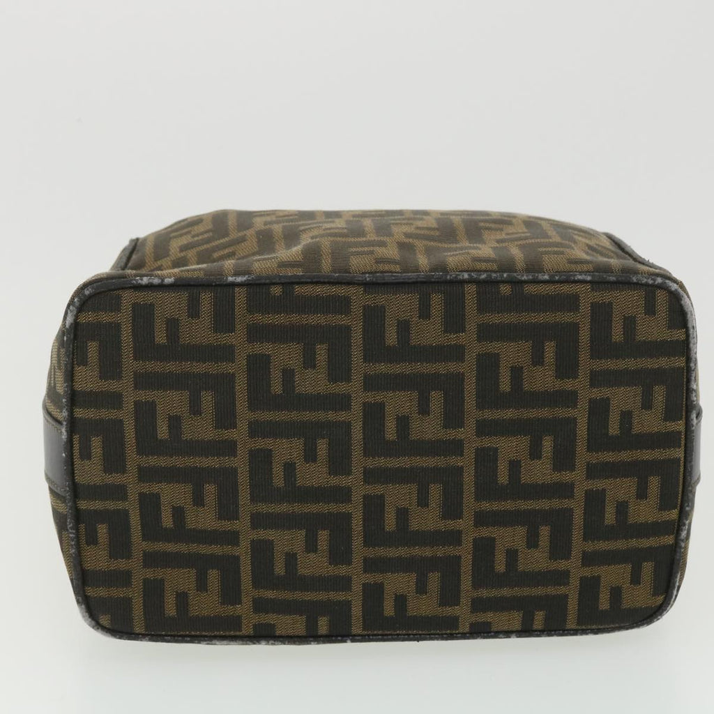 FENDI Zucca Canvas Hand Pouch Nylon Black Brown 38514