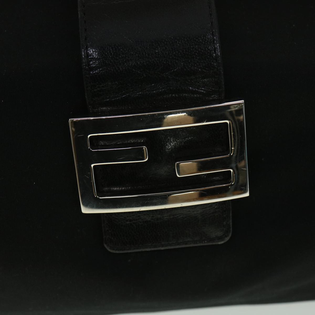 FENDI Mamma Baguette Shoulder Bag Nylon Black 38530