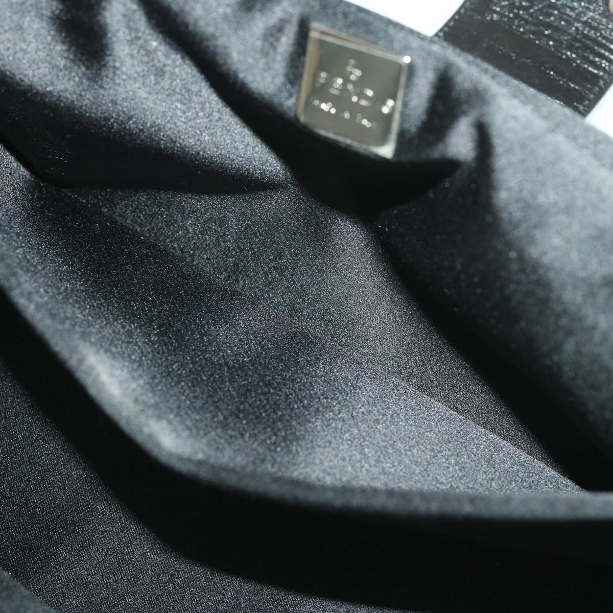 FENDI Mamma Baguette Shoulder Bag Nylon Black 38530