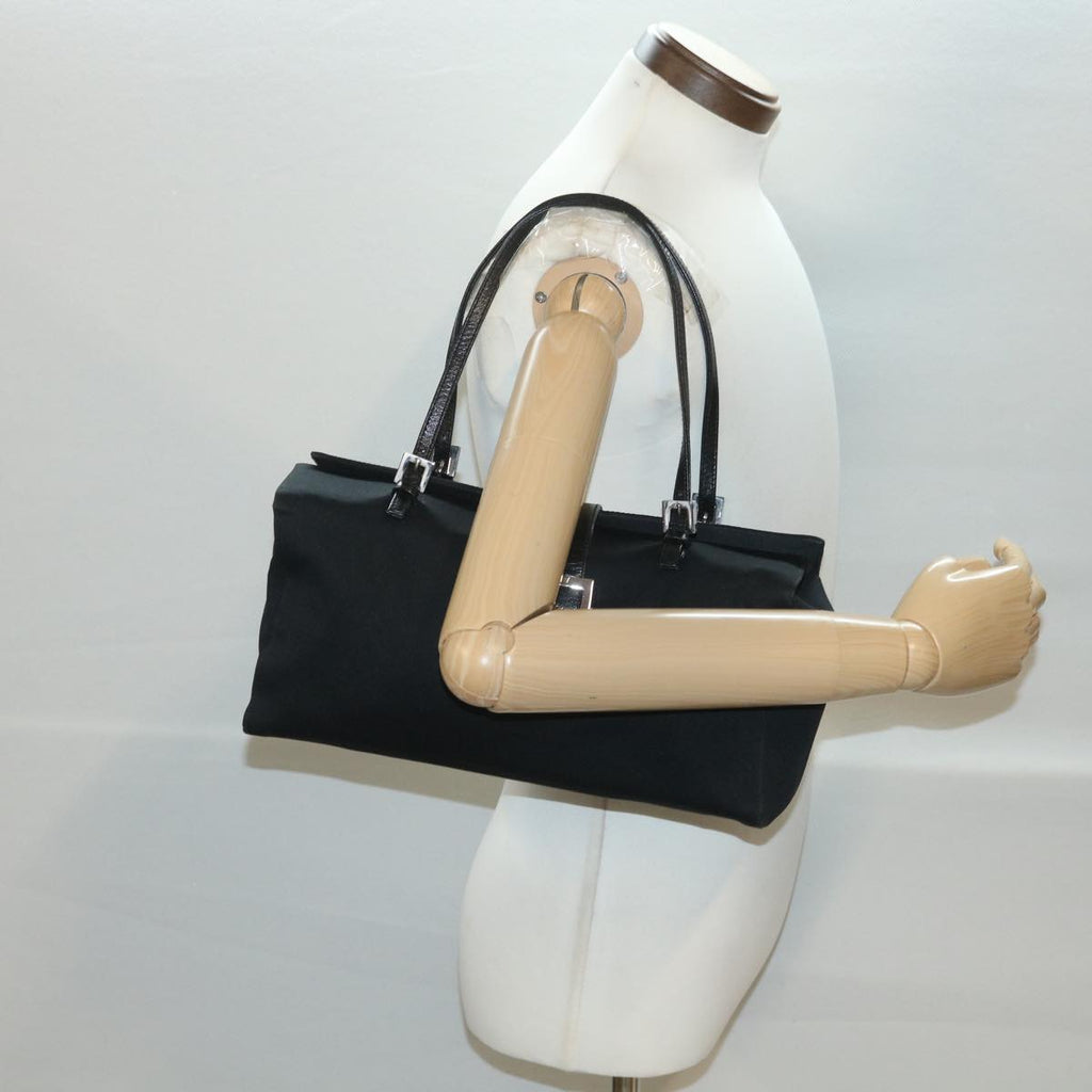 FENDI Mamma Baguette Shoulder Bag Nylon Black 38530