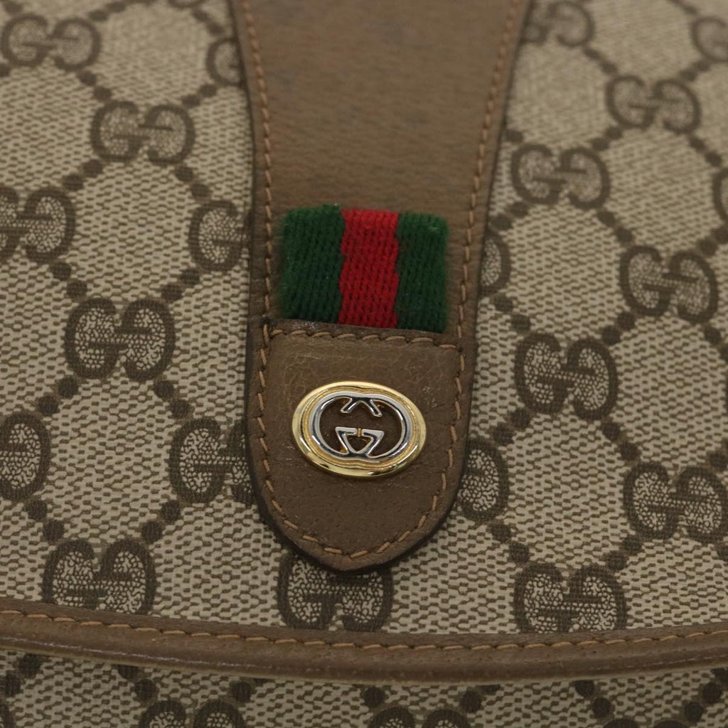 GUCCI GG Canvas Web Sherry Line Clutch Bag Beige Red Green 89.01.030 38628