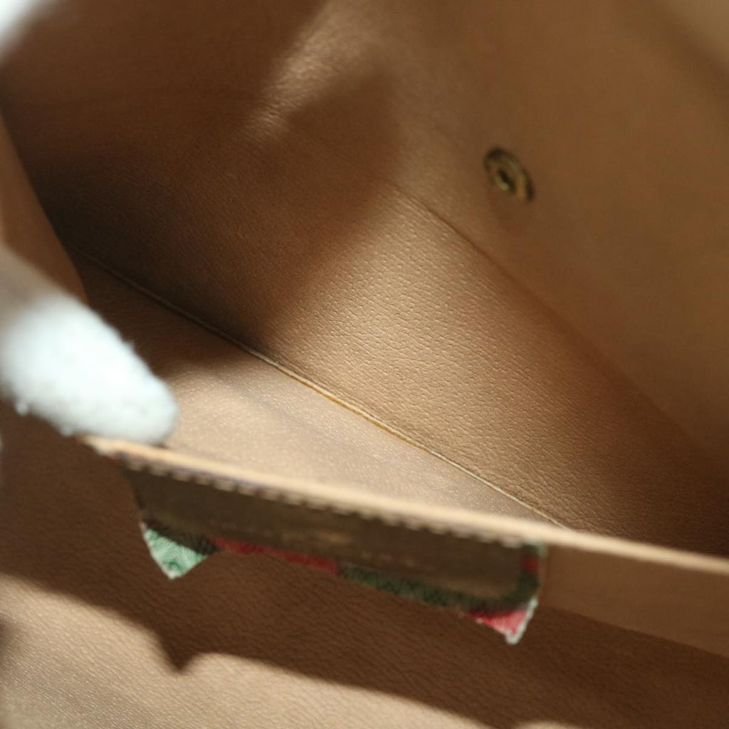GUCCI GG Canvas Web Sherry Line Clutch Bag Beige Red Green 89.01.030 38628