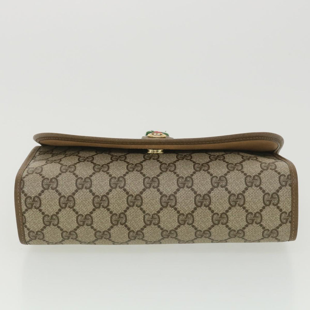 GUCCI GG Canvas Web Sherry Line Clutch Bag Beige Red Green 89.01.030 38628