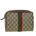 GUCCI GG Canvas Web Sherry Line Clutch Bag Beige Red Green 156.01.012 38638