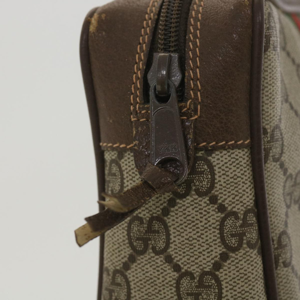 GUCCI GG Canvas Web Sherry Line Clutch Bag Beige Red Green 156.01.012 38638