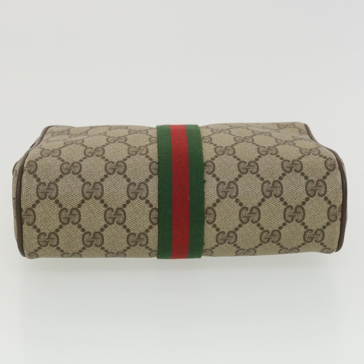 GUCCI GG Canvas Web Sherry Line Clutch Bag Beige Red Green 156.01.012 38638