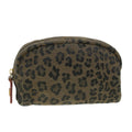 FENDI Leopard Pouch Canvas Black Brown 38641