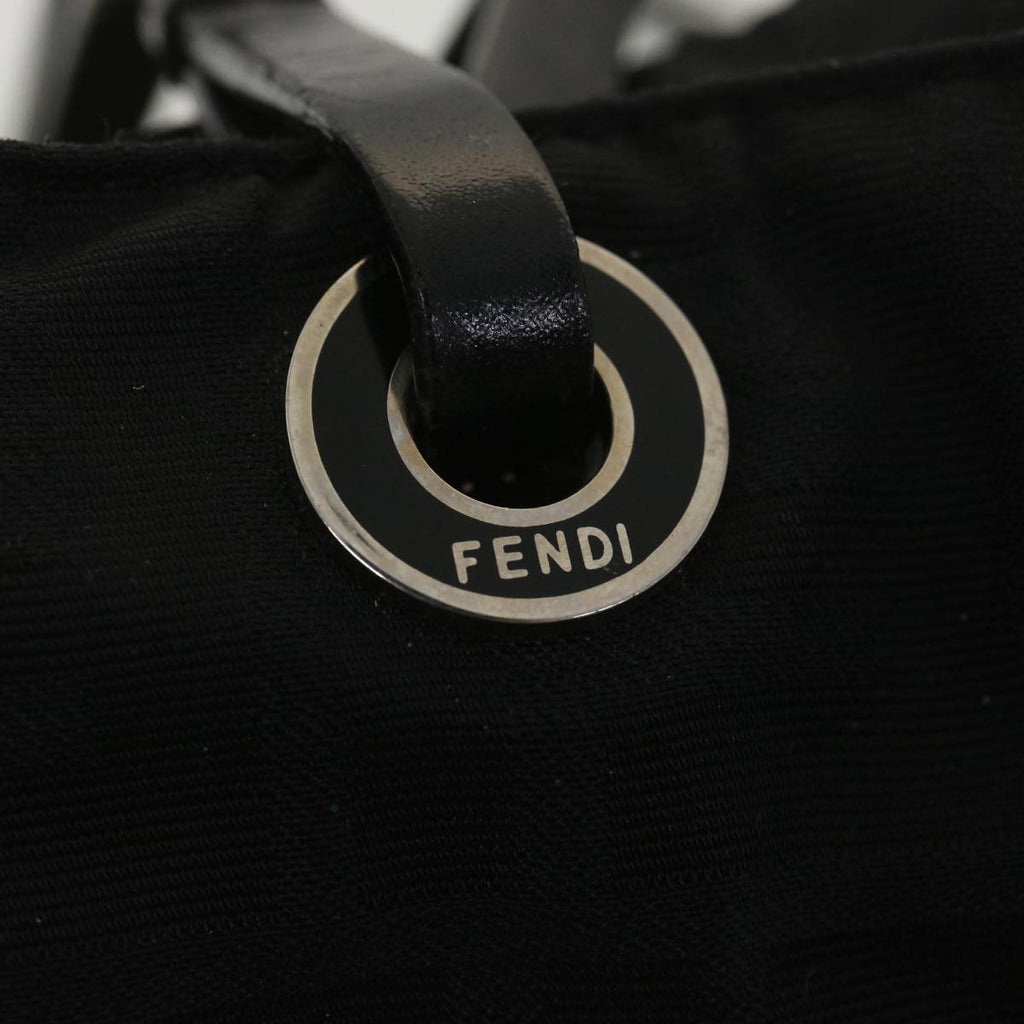 FENDI Zucca Canvas Shoulder Bag Black 38666