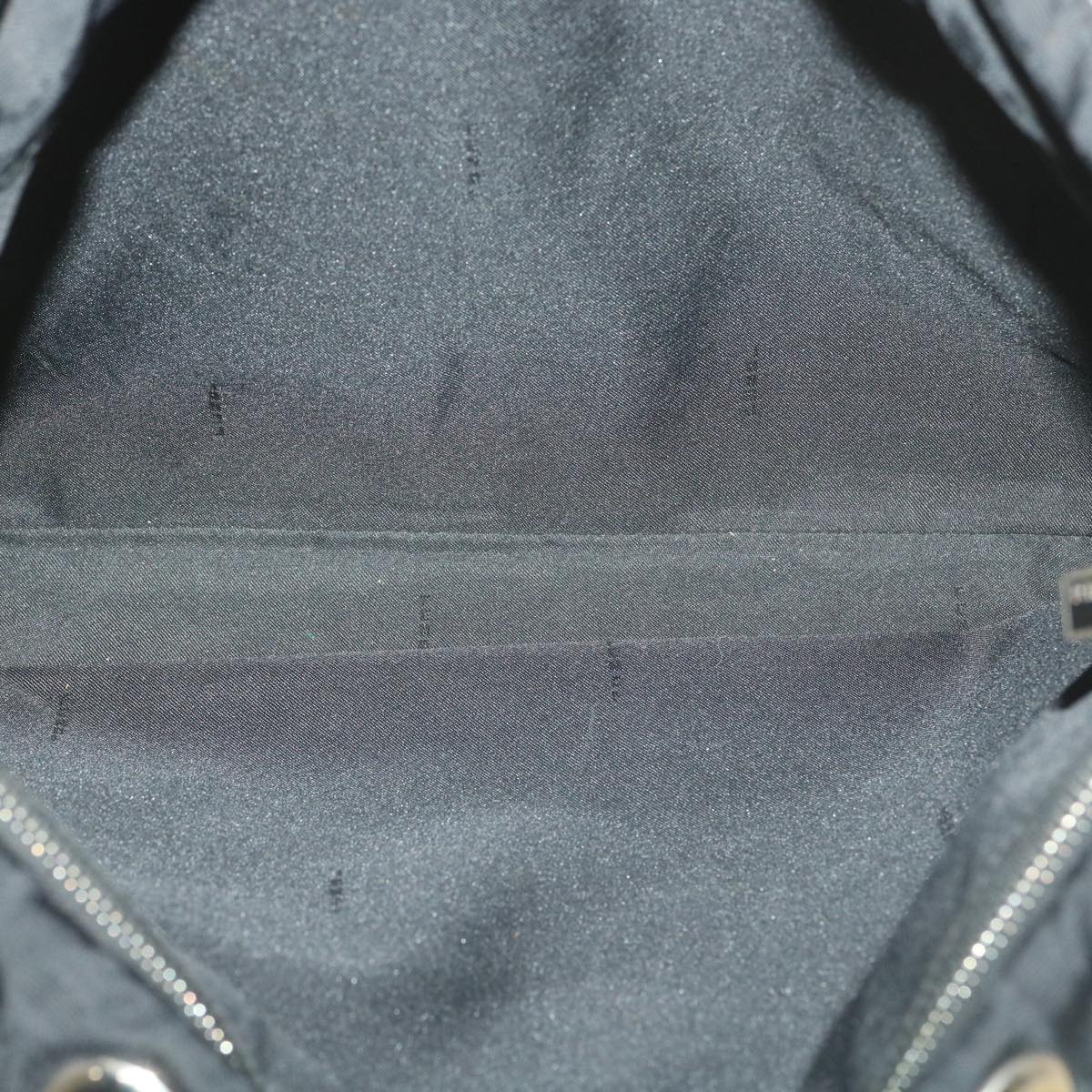 FENDI Zucca Canvas Shoulder Bag Black 38666