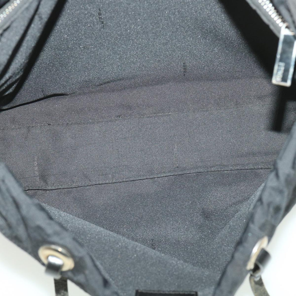 FENDI Zucca Canvas Shoulder Bag Black 38666