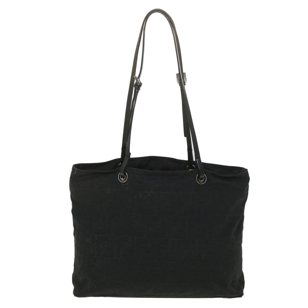 FENDI Zucca Canvas Shoulder Bag Black 38666