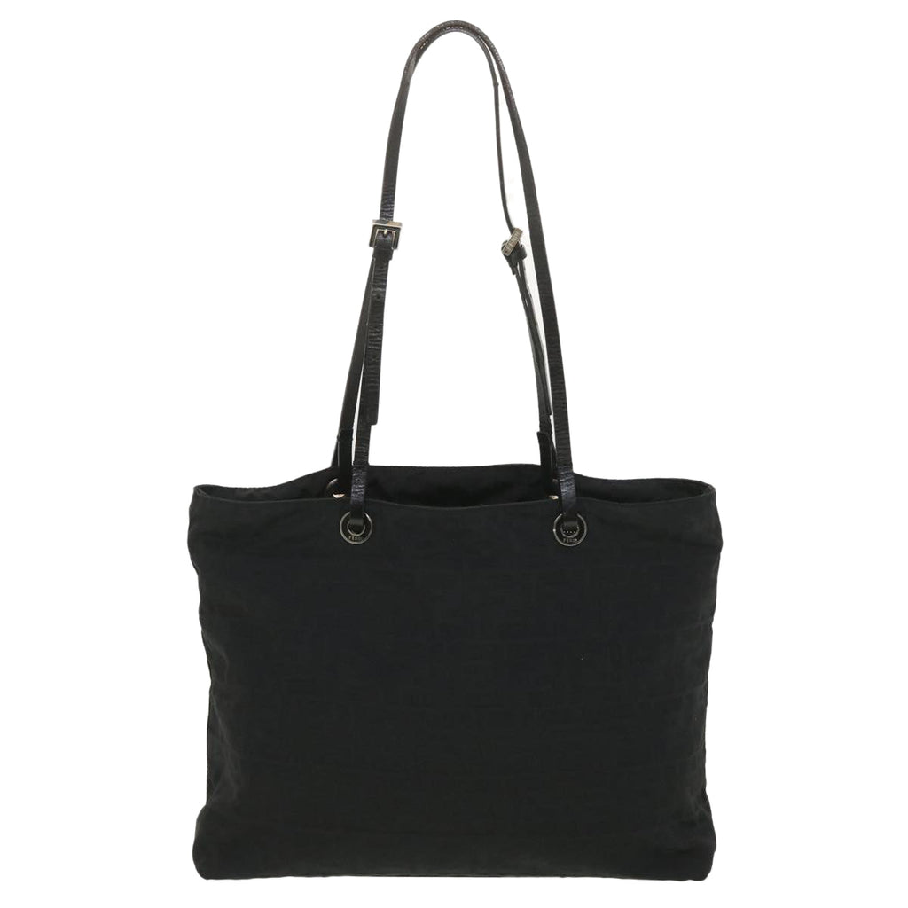 FENDI Zucca Canvas Shoulder Bag Black 38666