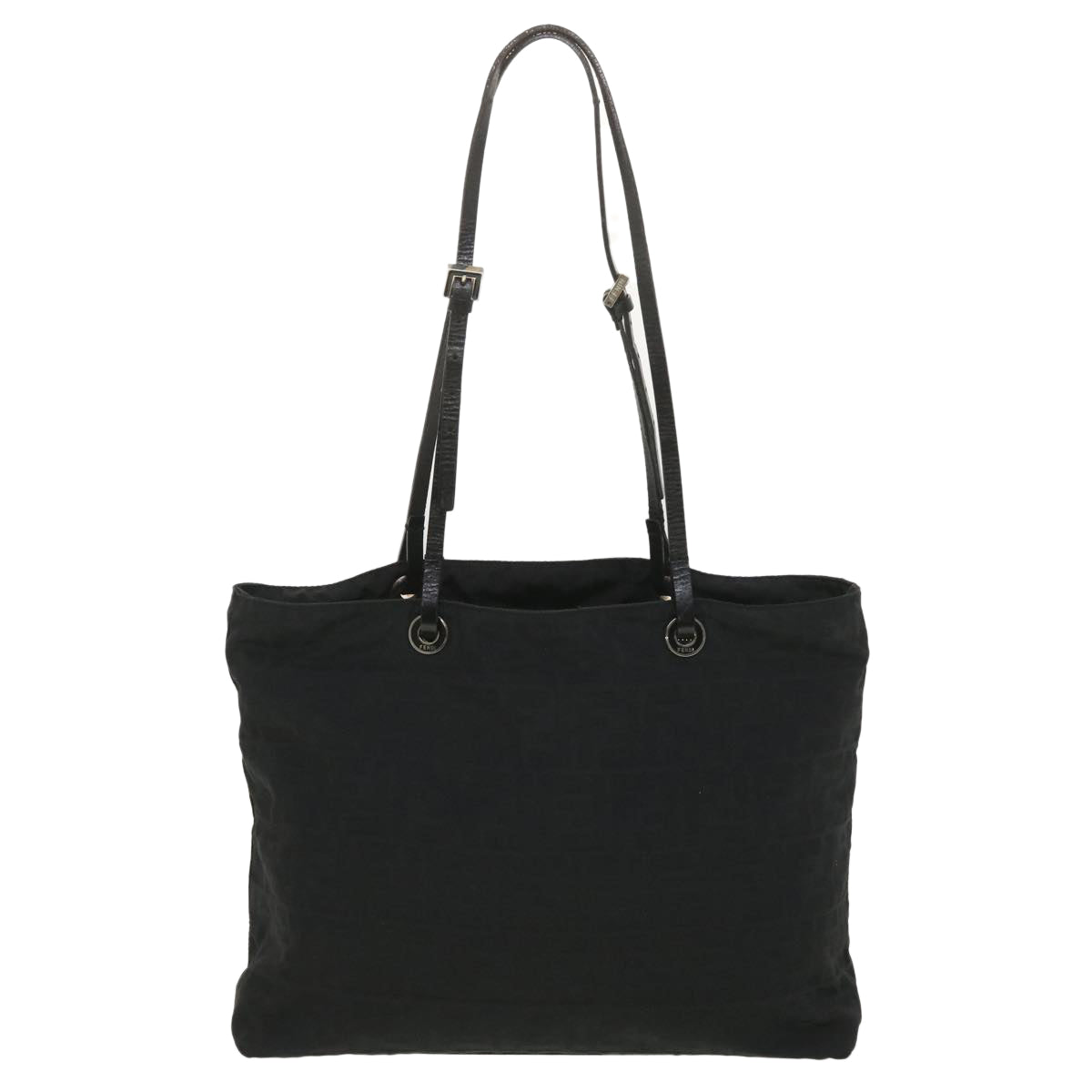 FENDI Zucca Canvas Shoulder Bag Black 38666
