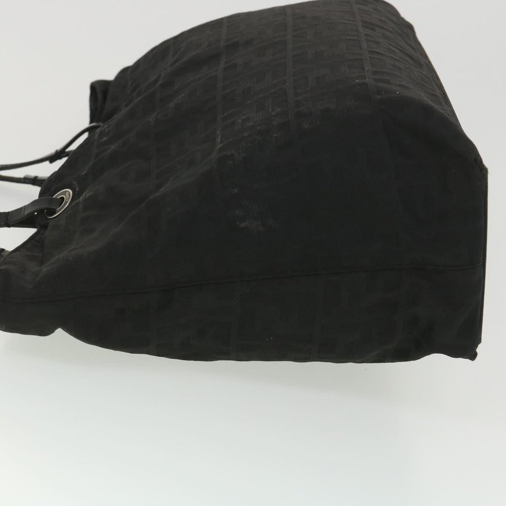 FENDI Zucca Canvas Shoulder Bag Black 38666