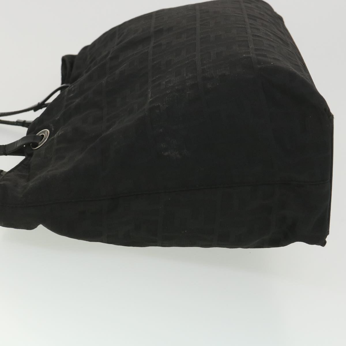 FENDI Zucca Canvas Shoulder Bag Black 38666