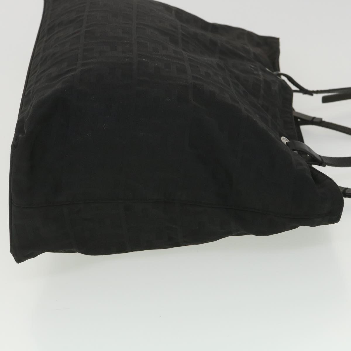 FENDI Zucca Canvas Shoulder Bag Black 38666