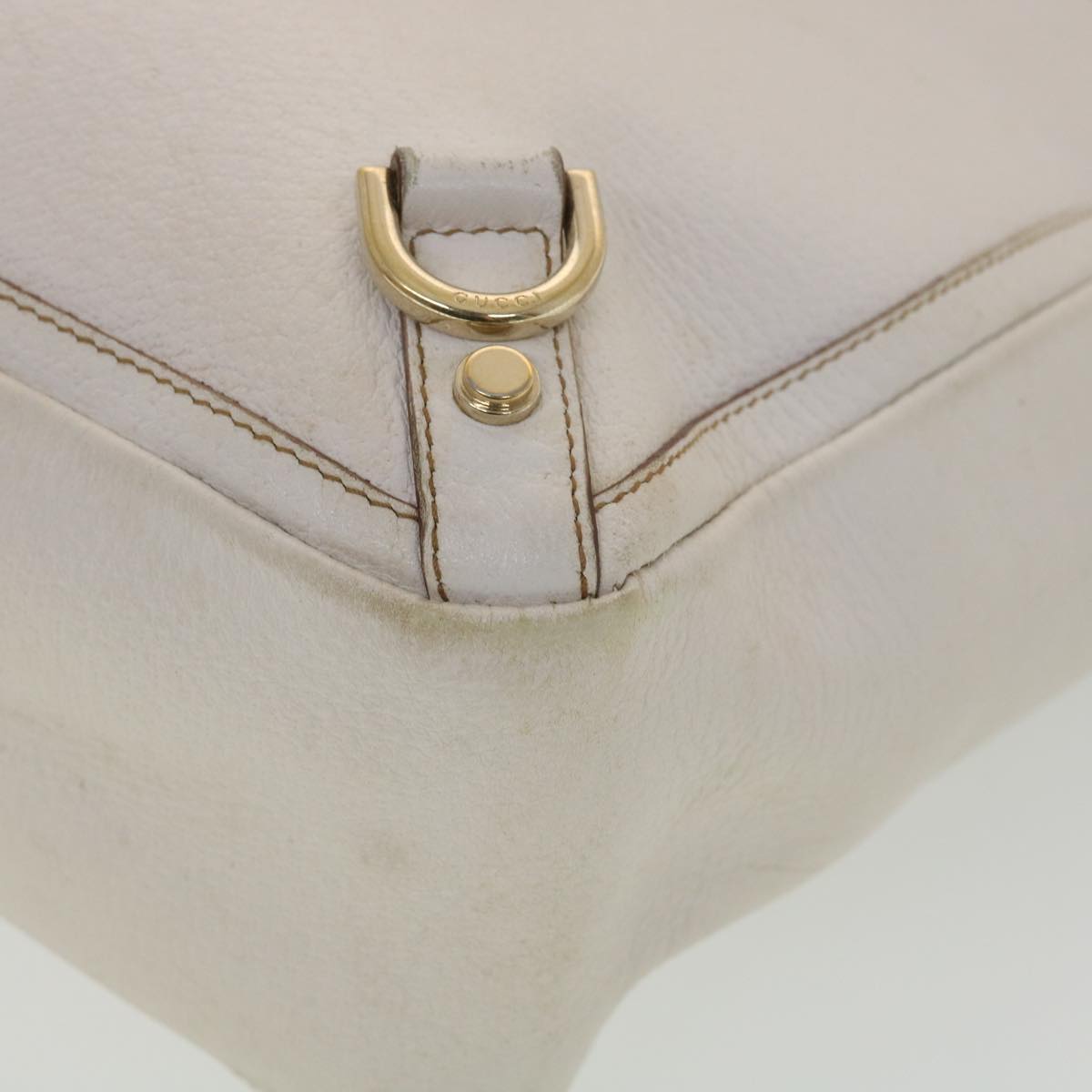 GUCCI Shoulder Bag Leather White 130739 38678