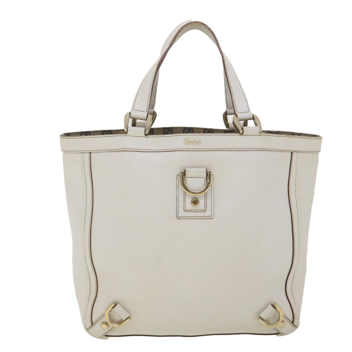 GUCCI Shoulder Bag Leather White 130739 38678