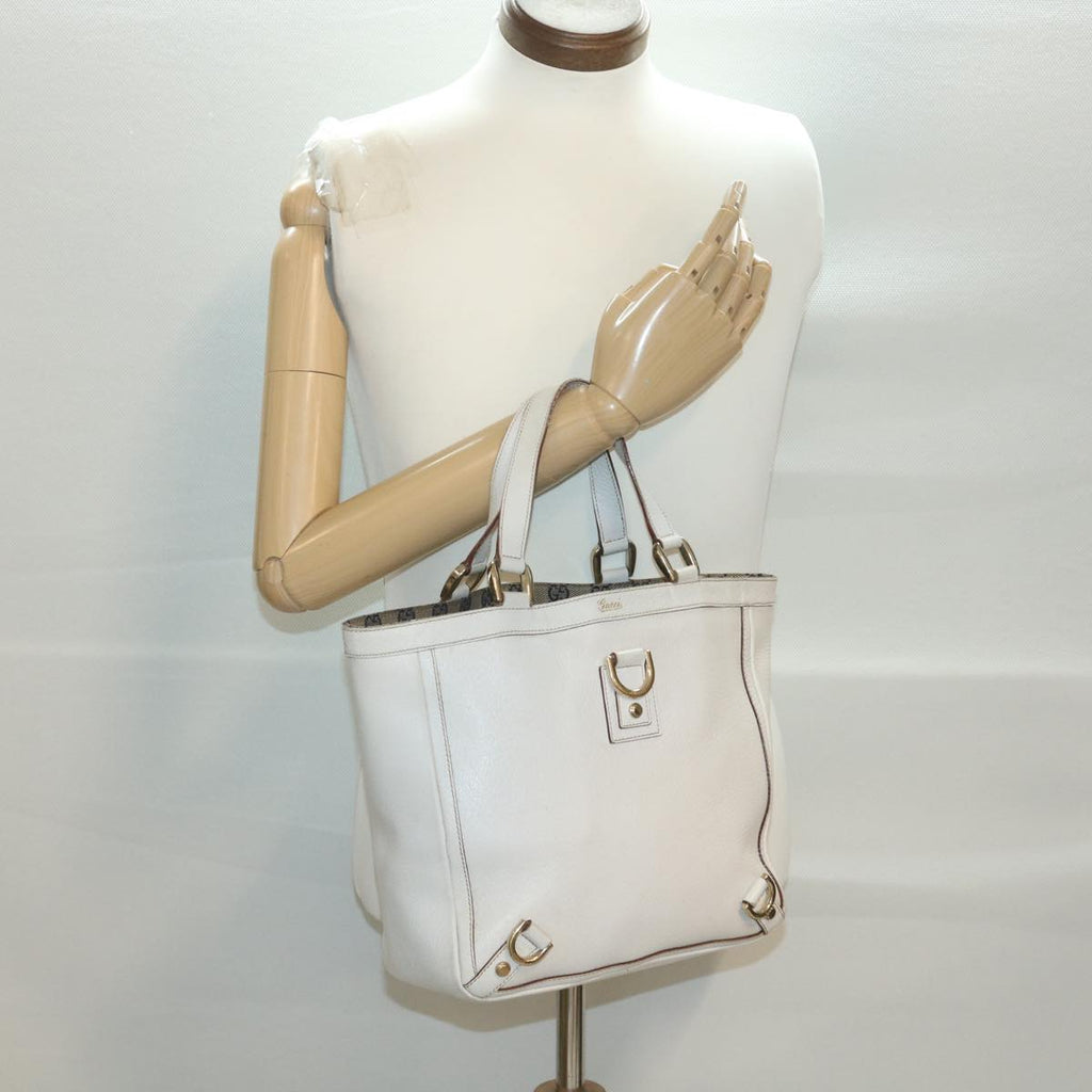 GUCCI Shoulder Bag Leather White 130739 38678