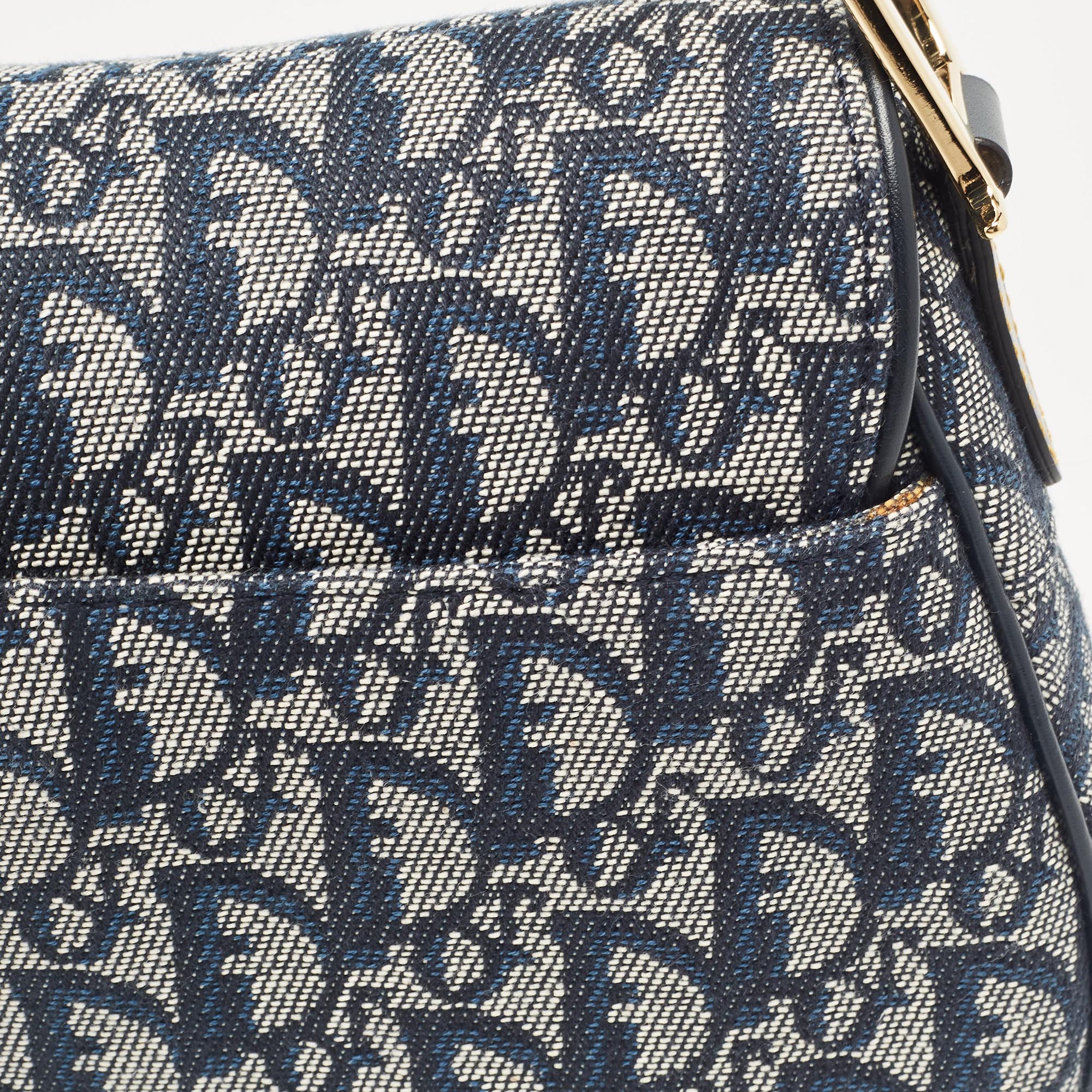 Dior Blue Oblique Canvas Saddle Bag