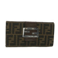 FENDI Zucca Canvas Long Wallet Black Brown 2400-31133 018 38704