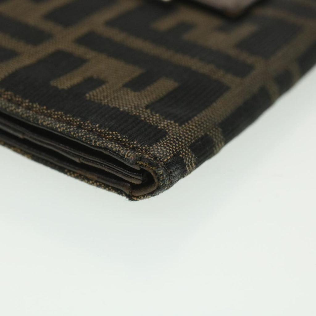 FENDI Zucca Canvas Long Wallet Black Brown 2400-31133 018 38704