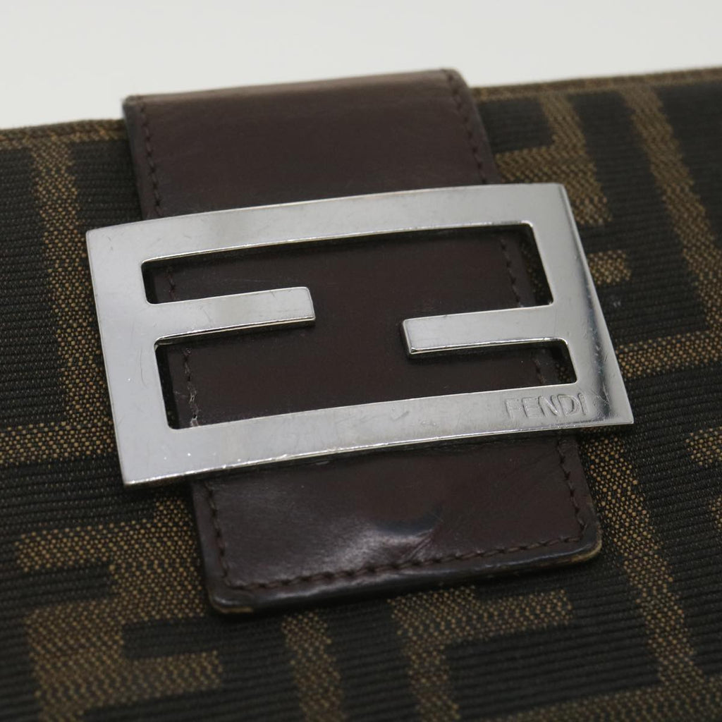 FENDI Zucca Canvas Long Wallet Black Brown 2400-31133 018 38704