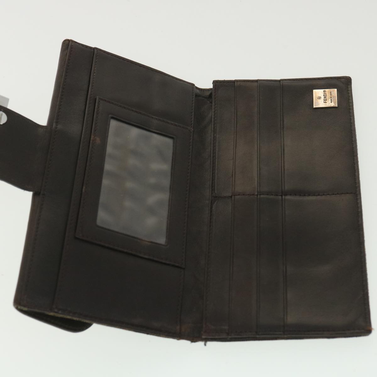 FENDI Zucca Canvas Long Wallet Black Brown 2400-31133 018 38704