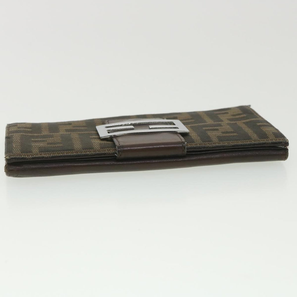 FENDI Zucca Canvas Long Wallet Black Brown 2400-31133 018 38704