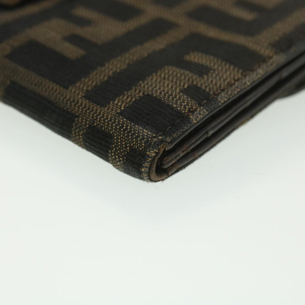 FENDI Zucca Canvas Long Wallet Black Brown 2400-31133 018 38704