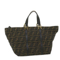 FENDI Zucca Canvas Hand Bag Black Brown 38724