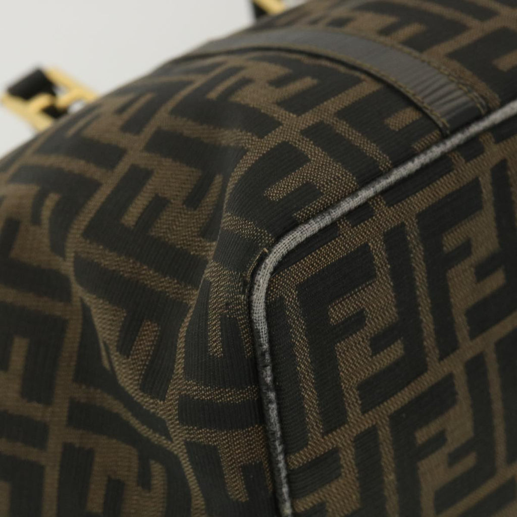 FENDI Zucca Canvas Hand Bag Black Brown 38724