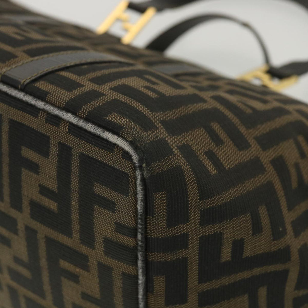 FENDI Zucca Canvas Hand Bag Black Brown 38724