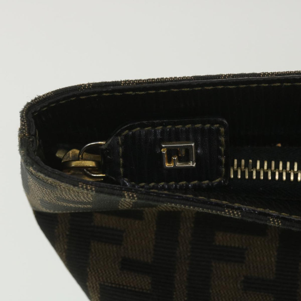FENDI Zucca Canvas Hand Bag Black Brown 38724