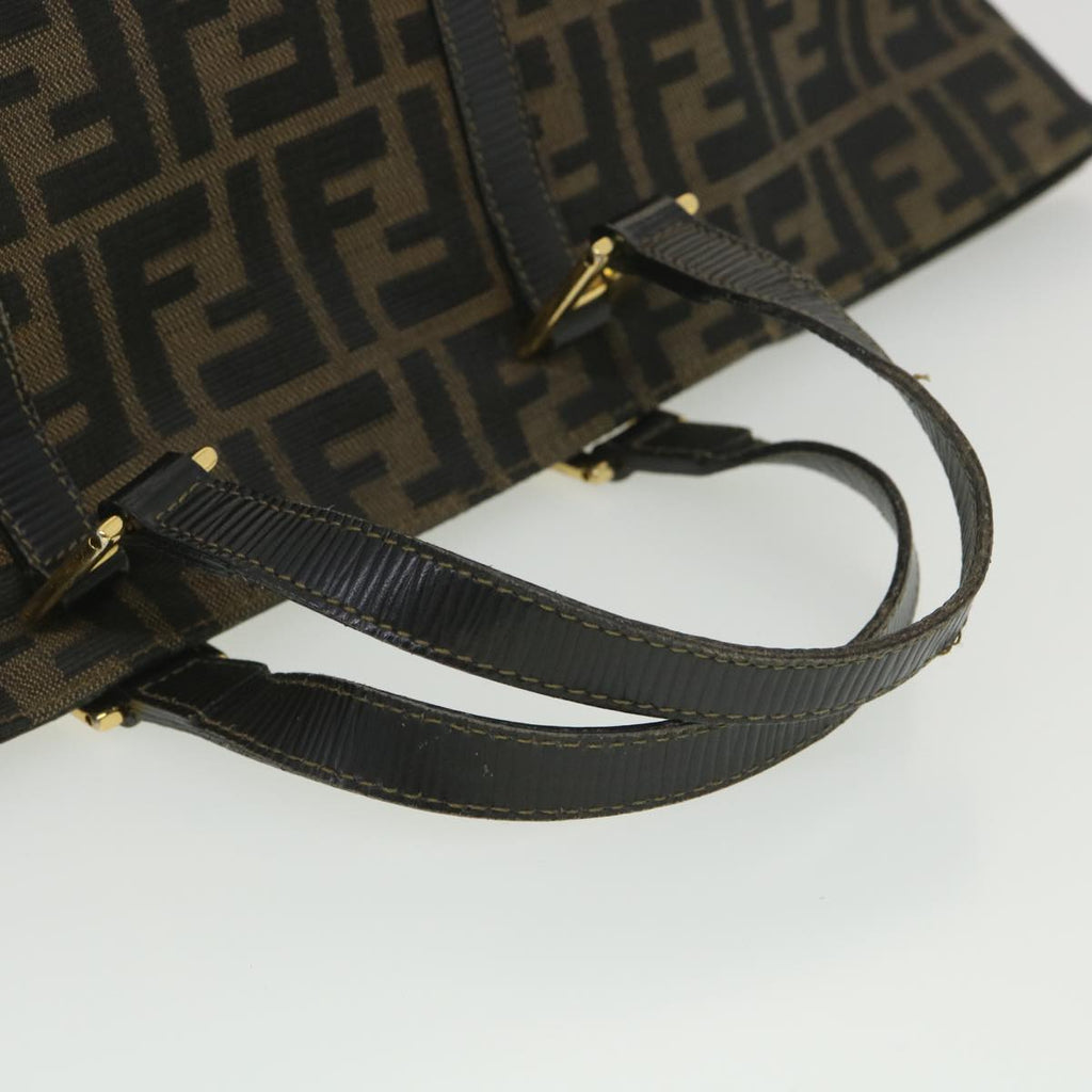 FENDI Zucca Canvas Hand Bag Black Brown 38724