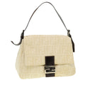 FENDI Zucca Canvas Mamma Baguette Shoulder Bag Cream 2119 26325 009 38788